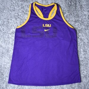 Nike Women's LSU Tigers Primetime Racerback Tank Top Size XL Purple Yellow NWT